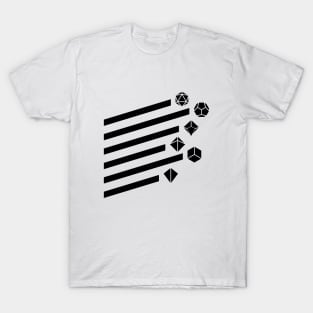 Black Retro Polyhedral Dice Set T-Shirt